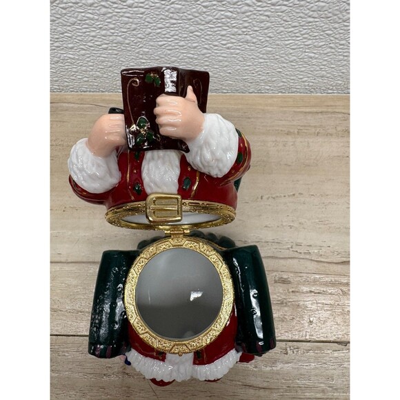 Traditions Hand Painted Porcelain Decorative Trinket Box Santa Claus - Picture 9 of 16